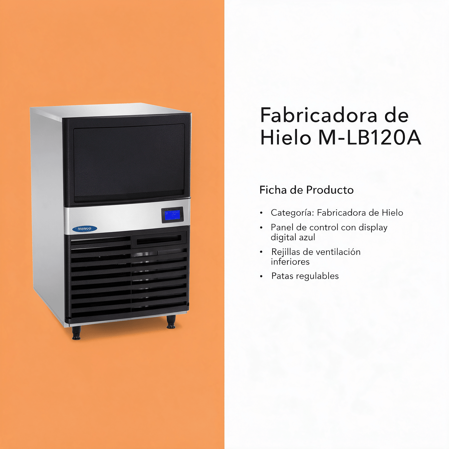 Máquina fabricadora de hielo 60 kg Joserrago M-LB120A acero inoxidable - Imagen 2