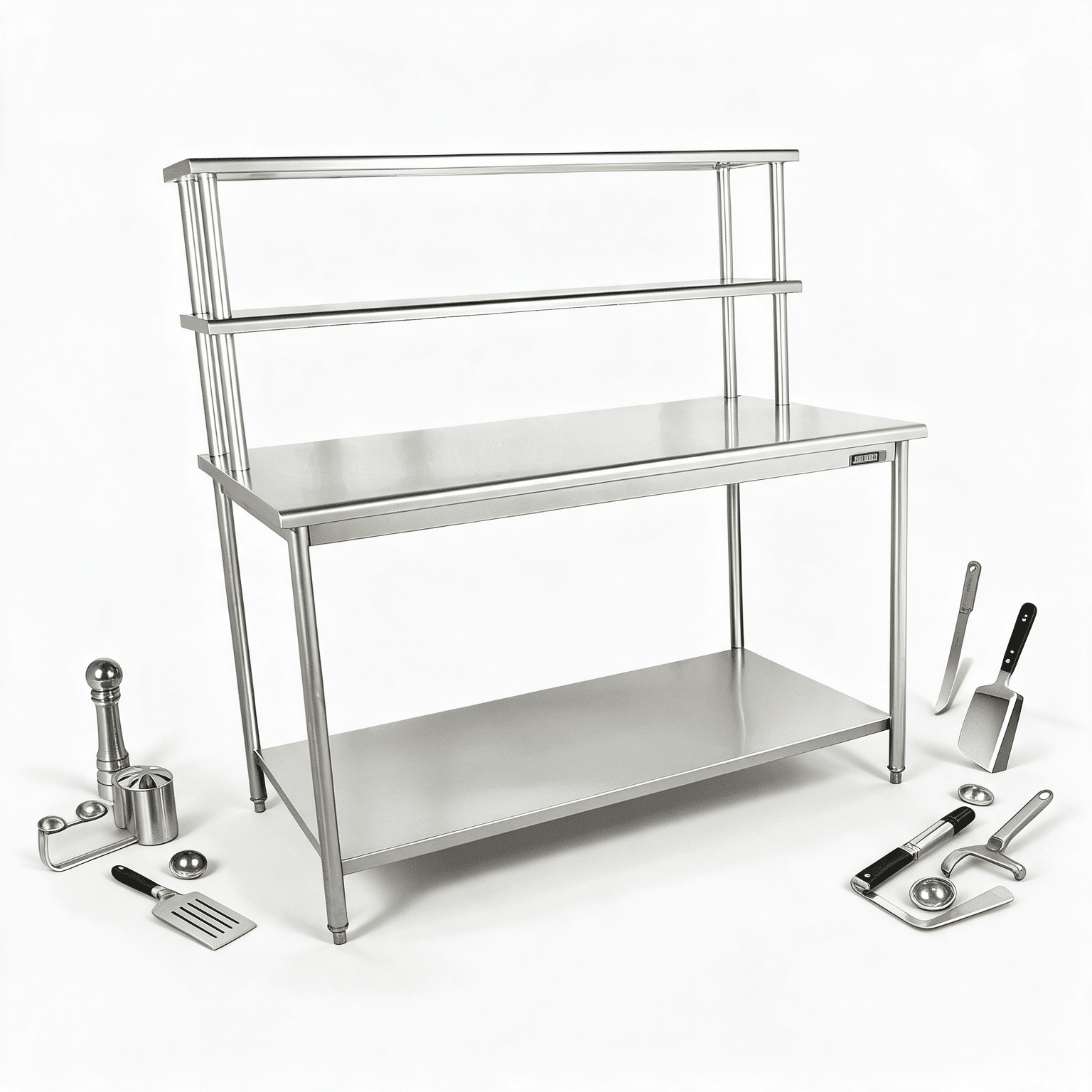 Mesa de trabajo con repisa doble Joserrago M-703 acero inoxidable - Imagen 5