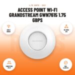 Access Point Wi-Fi Grandstream GWN7615 1.75 Gbps: imagen promocional con doble banda, mu-mimo 3x3, cobertura 175 m, 200+ clientes