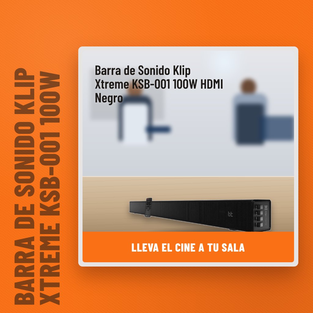 Barra de Sonido Klip Xtreme KSB-001 100W HDMI Negro en una oficina con un profesional al fondo