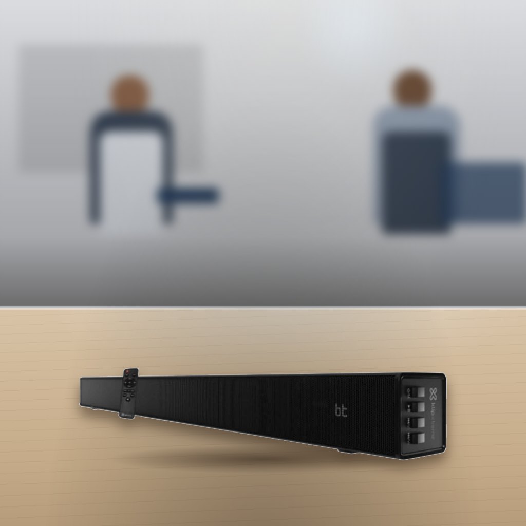 Barra de Sonido Klip Xtreme KSB-001 100W HDMI Negro en una oficina