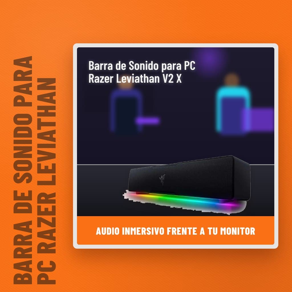 Barra de Sonido para PC Razer Leviathan V2 X en un set gamer con un profesional al fondo