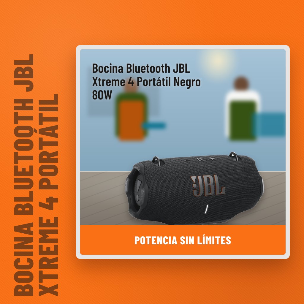 Bocina Bluetooth JBL Xtreme 4 Portátil Negro 80W en un espacio al aire libre con un profesional al fondo
