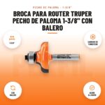 Broca para Router Truper Pecho de Paloma 1-3/8" con Balero: imagen promocional con 1-3/8", carburo de tungsteno, con balero, acero al cromo