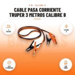 Cable Pasa Corriente Truper 3 Metros Calibre 8: imagen promocional con 3 metros, calibre 8, alta flexibilidad, con funda