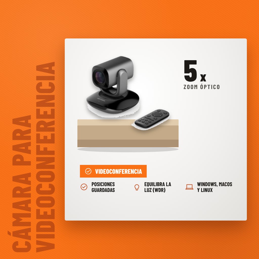 Cámara para Videoconferencia Hikvision DS-U102 PTZ sobre soporte con sus beneficios principales