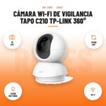 Cámara Wi-Fi de vigilancia Tapo C210 TP-Link 360°: imagen promocional con 2k 3mp, visión 360°, visión nocturna, wi-fi