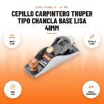 Cepillo Carpintero Truper Tipo Chancla Base Lisa 41mm: imagen promocional con ancho 41 mm, cuchilla 1,9 mm, base lisa, perilla ergonómica