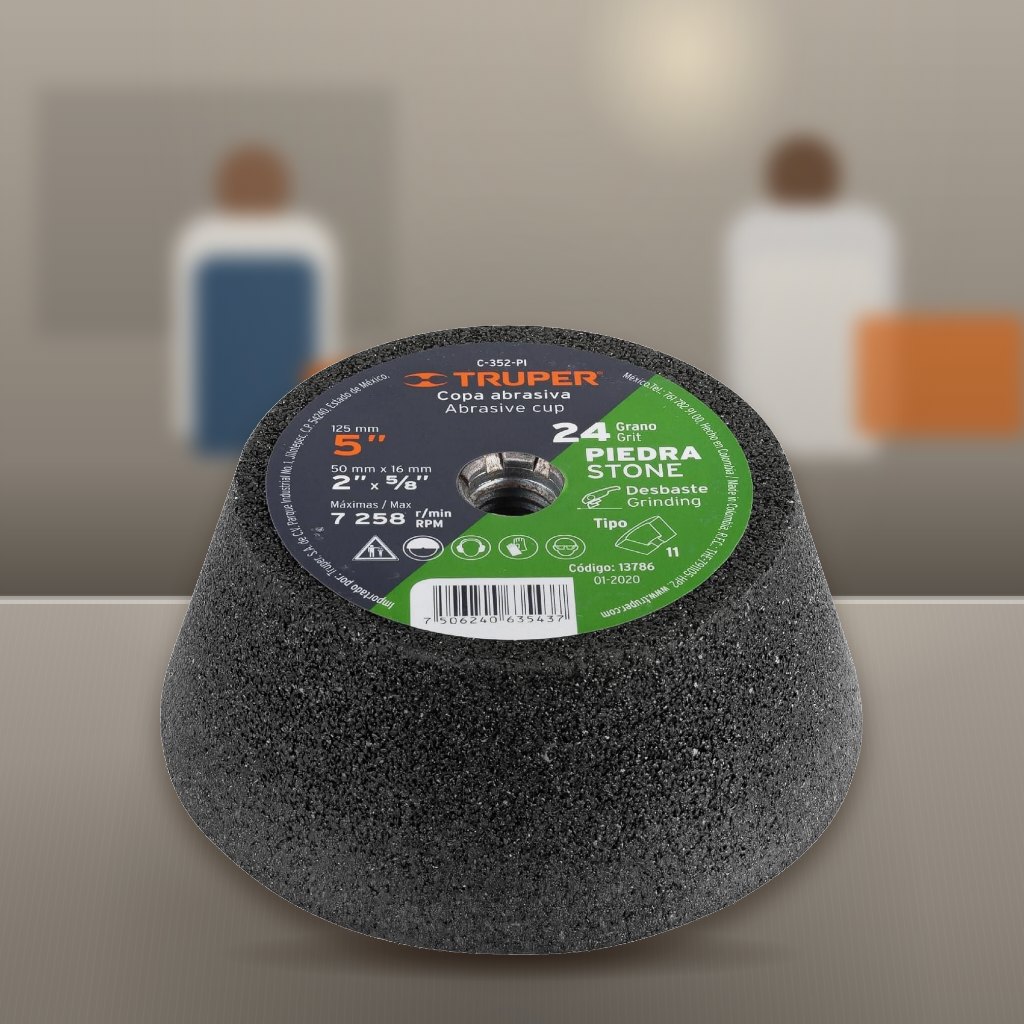 Copa Desbaste Piedra 5" Truper C-356-PI Carburo en una obra