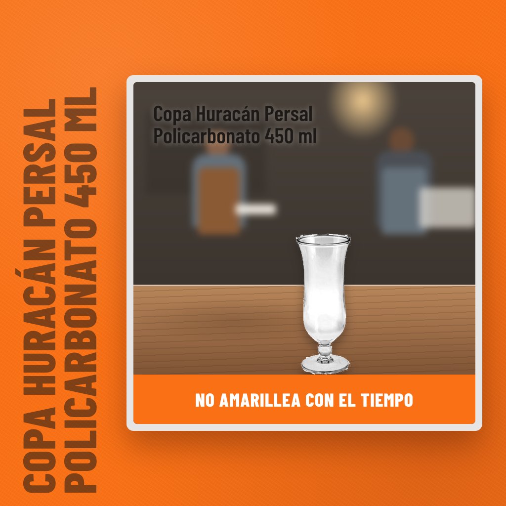 Copa Huracán Persal Policarbonato 450 ml en un taller con un profesional al fondo