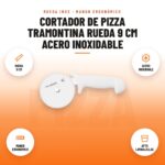 Cortador de Pizza Tramontina Rueda 9 cm Acero Inoxidable: imagen promocional con rueda 9 cm, acero inoxidable, mango ergonómico, apto lavavajillas