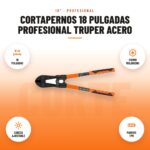 Cortapernos 18 Pulgadas Profesional Truper Acero: imagen promocional con 18 pulgadas, cromo molibdeno, cabeza ajustable, mangos tpr