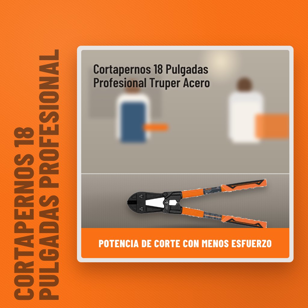 Cortapernos 18 Pulgadas Profesional Truper Acero en una obra con un profesional al fondo