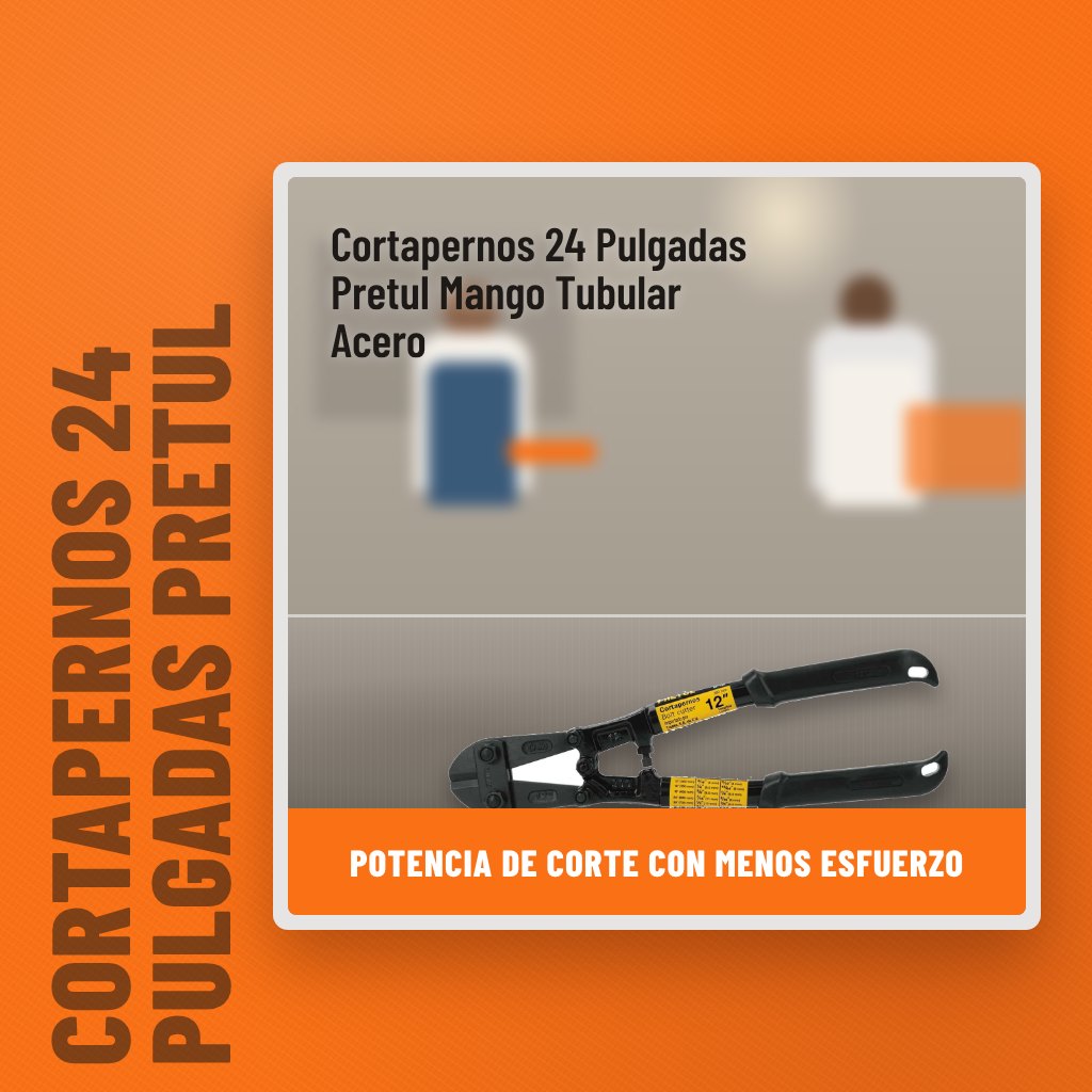 Cortapernos 24 Pulgadas Pretul Mango Tubular Acero en una obra con un profesional al fondo
