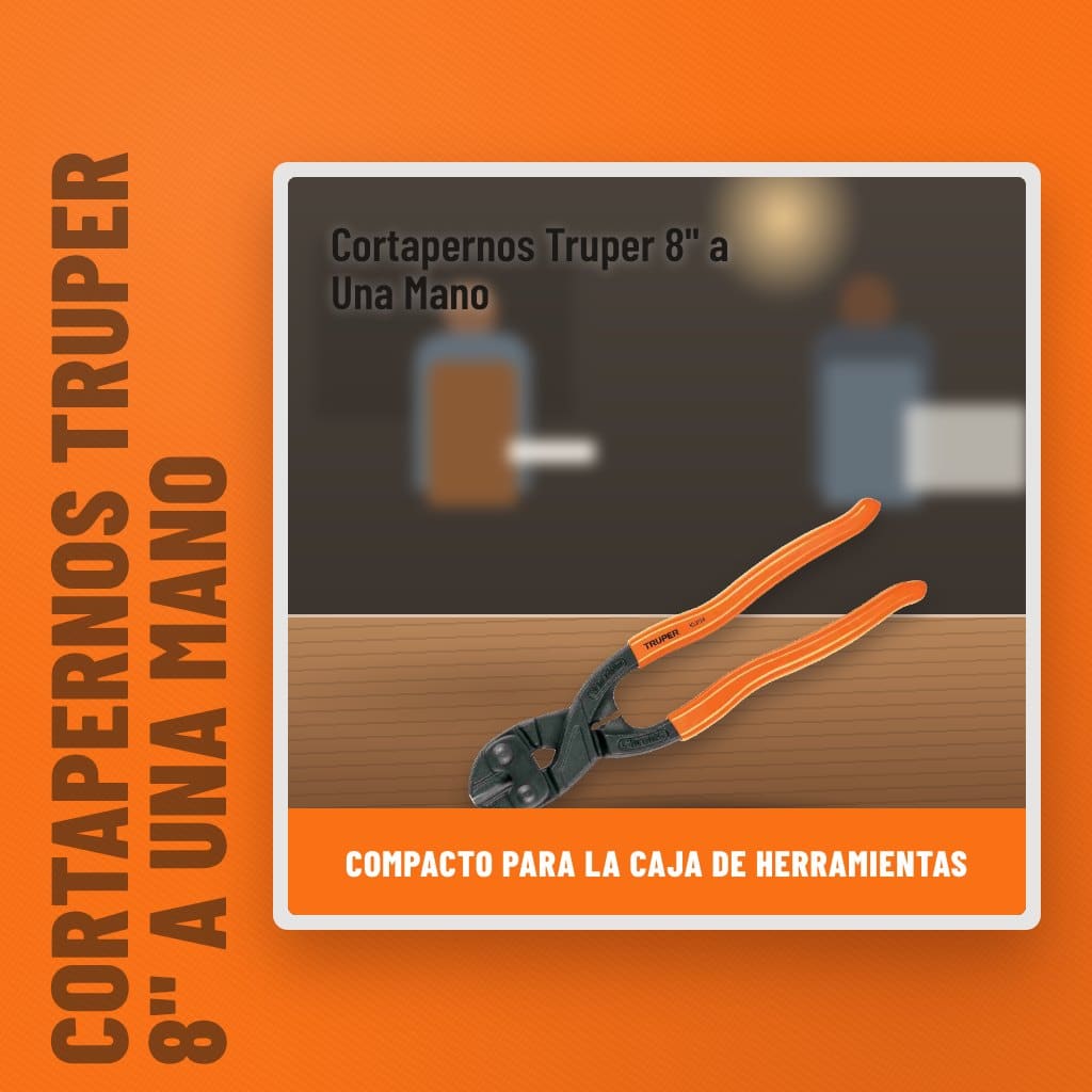 Cortapernos Truper 8" a Una Mano en un taller con un profesional al fondo