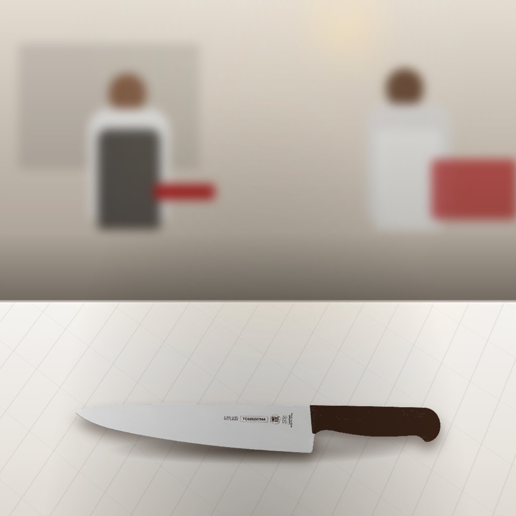 Cuchillo para Carne Tramontina Cacha Café 6" en una cocina