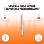Cuchillo para Tomate Tramontina Microdentado 5": imagen promocional con hoja 13 cm, micro- dentado, acero inox, apto lavavajillas