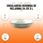 Ensaladera Redonda de Melamina 24 cm 3 L: imagen promocional con 24 cm, 3 litros, irrom- pible, apta lavavajillas