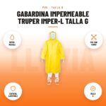 Gabardina Impermeable Truper IMPER-L Talla G: imagen promocional con imper- meable, pvc con forro, capucha ajustable, talla g