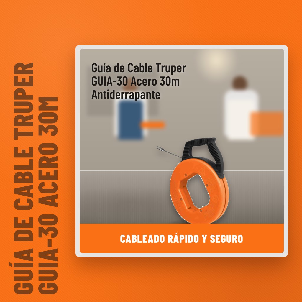 Guía de Cable Truper GUIA-30 Acero 30m Antiderrapante en una obra con un profesional al fondo