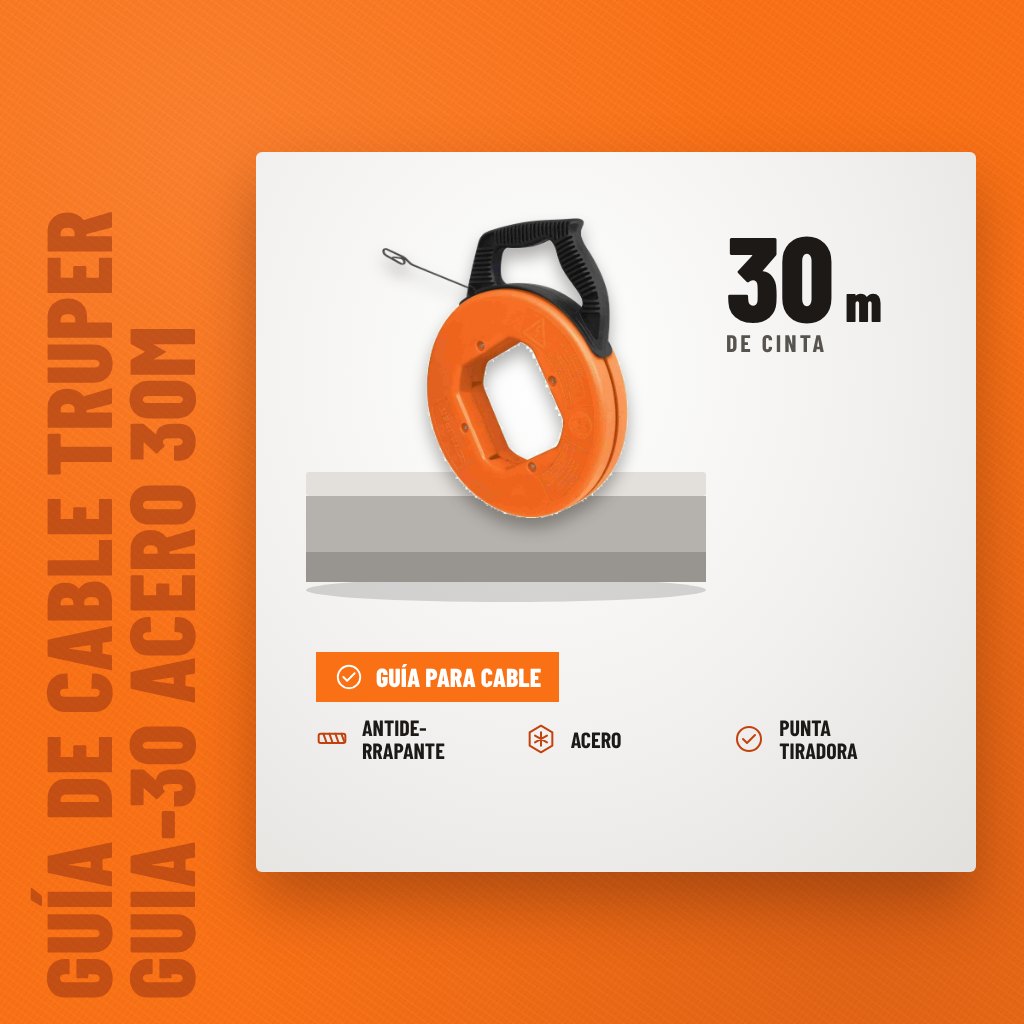 Guía de Cable Truper GUIA-30 Acero 30m Antiderrapante sobre soporte con sus beneficios principales