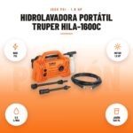 Hidrolavadora Portátil Truper HILA-1600C: imagen promocional con 1600 psi, motor 1.9 hp, 5.5 l/min, jabón 500 ml