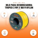 Hilo para Desbrozadora Truper 3 mm x 168 m Nylon: imagen promocional con 3 mm, 168 metros, nylon, corte limpio