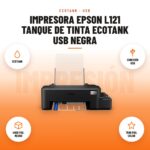Impresora Epson L121 Tanque de Tinta EcoTank USB Negra: imagen promocional con ecotank, conexión usb, 4500 pág. negro, 7500 pág. color