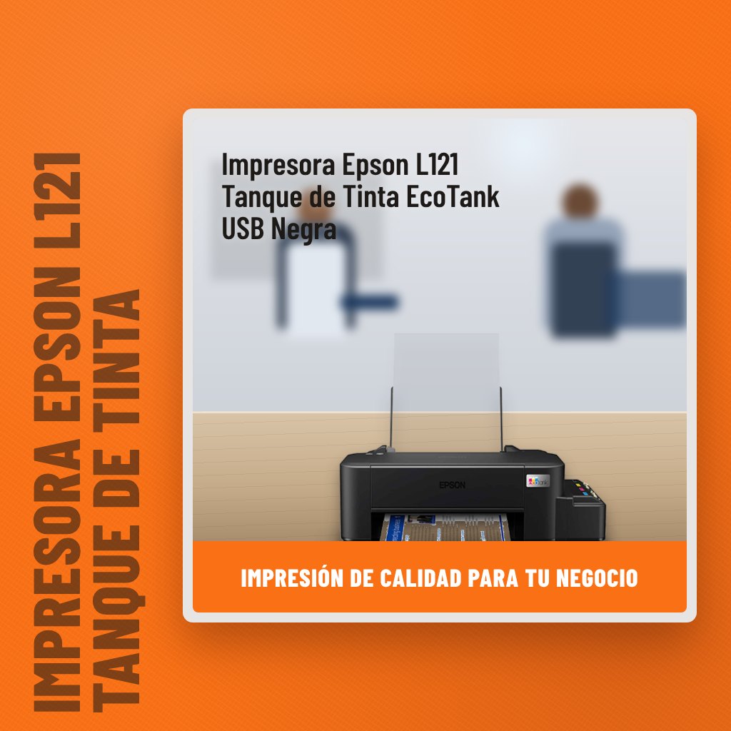 Impresora Epson L121 Tanque de Tinta EcoTank USB Negra en una oficina con un profesional al fondo