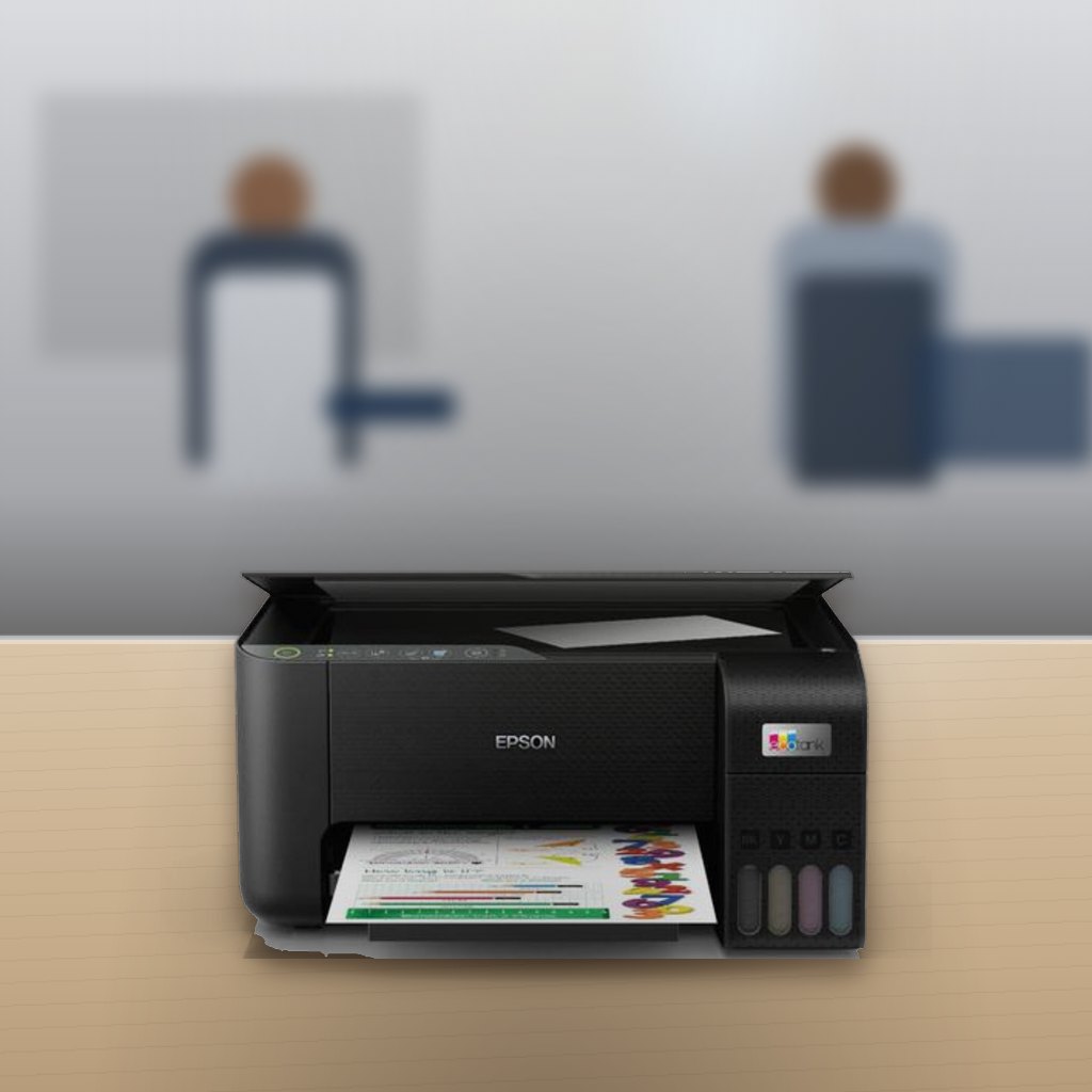 Impresora Epson L3250 EcoTank Multifuncional Wi-Fi en una oficina