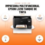 Impresora Multifuncional Epson L3210 Tanque de Tinta: imagen promocional con ecotank, imprime, copia y escanea, 33 ppm, conexión usb