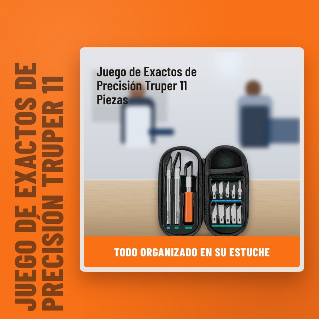 Juego de Exactos de Precisión Truper 11 Piezas en una oficina con un profesional al fondo