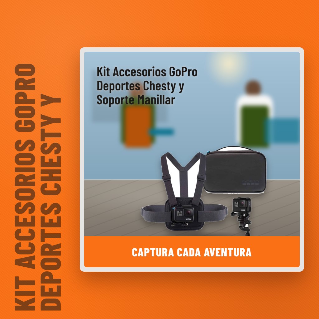 Kit Accesorios GoPro Deportes Chesty y Soporte Manillar en un espacio al aire libre con un profesional al fondo