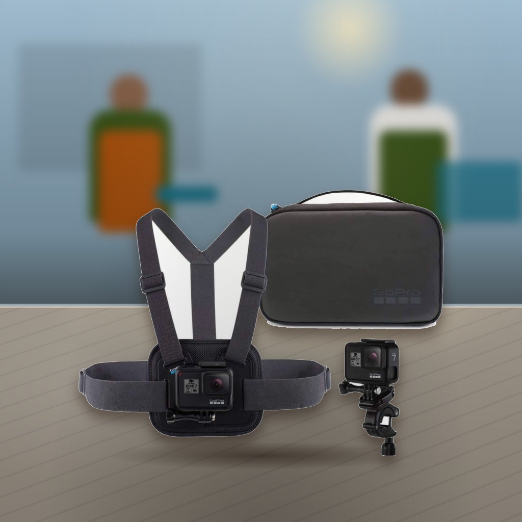 Kit Accesorios GoPro Deportes Chesty y Soporte Manillar en un espacio al aire libre