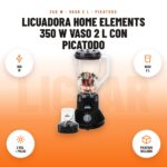 Licuadora Home Elements 350 W Vaso 2 L con Picatodo: imagen promocional con 350 w, vaso 2 l, 2 vel. + pulso, picatodo incluido