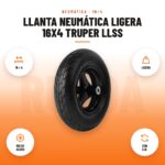 Llanta Neumática Ligera 16x4 Truper LLSS: imagen promocional con 16 × 4, ligera, rin de acero, con eje