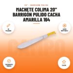 Machete Colima 20" Barrigón Pulido Cacha Amarilla 164: imagen promocional con 20 pulgadas, acero kryptonite, tratamiento térmico, colima