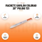 Machete Gavilán Colorao 20" Pulido 721: imagen promocional con 20 pulgadas, acero kryptonite, tratamiento térmico, gavilán colorao