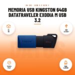 Memoria USB Kingston 64GB DataTraveler Exodia M USB 3.2: imagen promocional con 64 gb, usb 3.2 gen 1, plug & play, para llavero