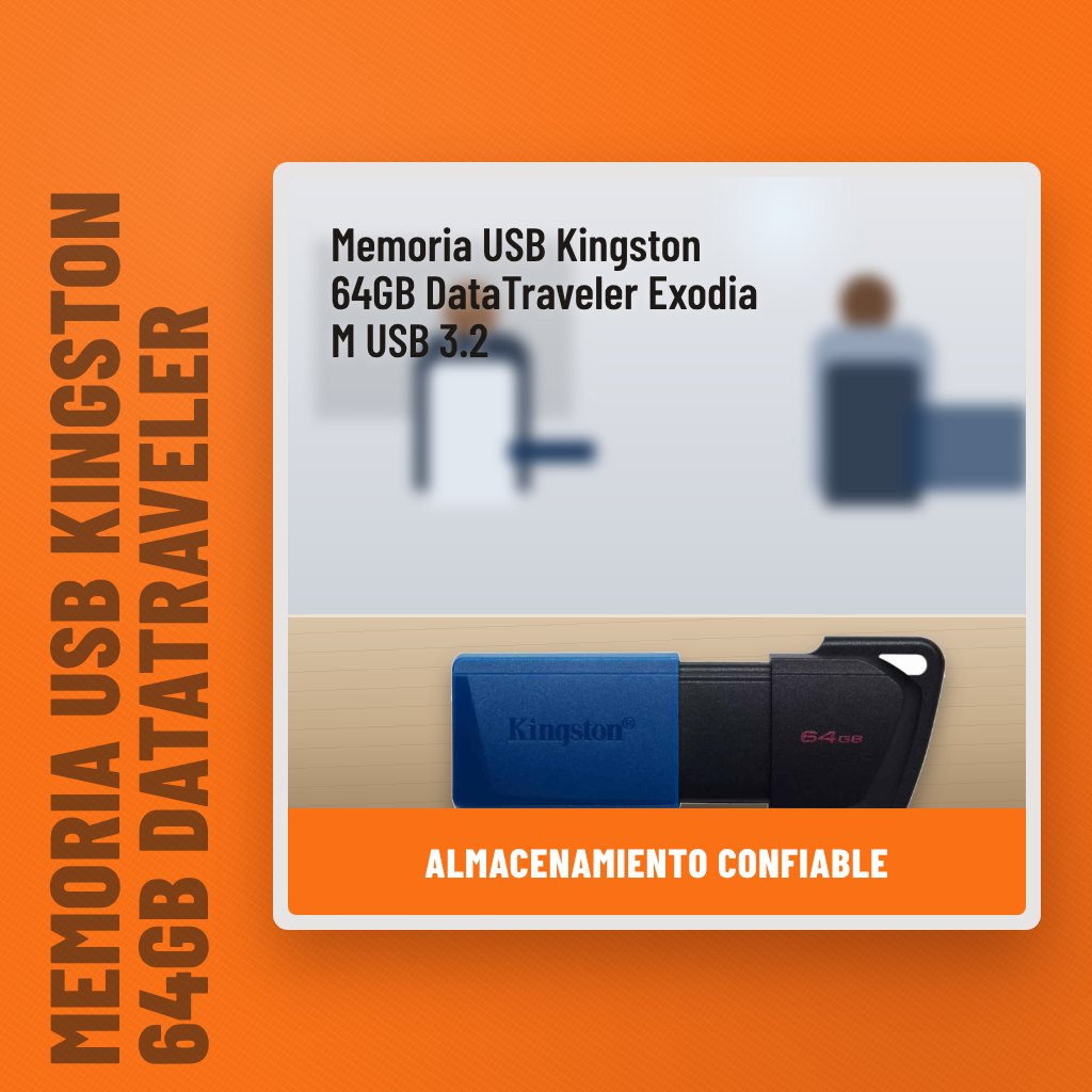 Memoria USB Kingston 64GB DataTraveler Exodia M USB 3.2 en una oficina con un profesional al fondo