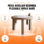 Mesa Auxiliar Redonda Plegable Rimax Barú: imagen promocional con ø 60 cm, plegable, carga 20 kg, interior y exterior