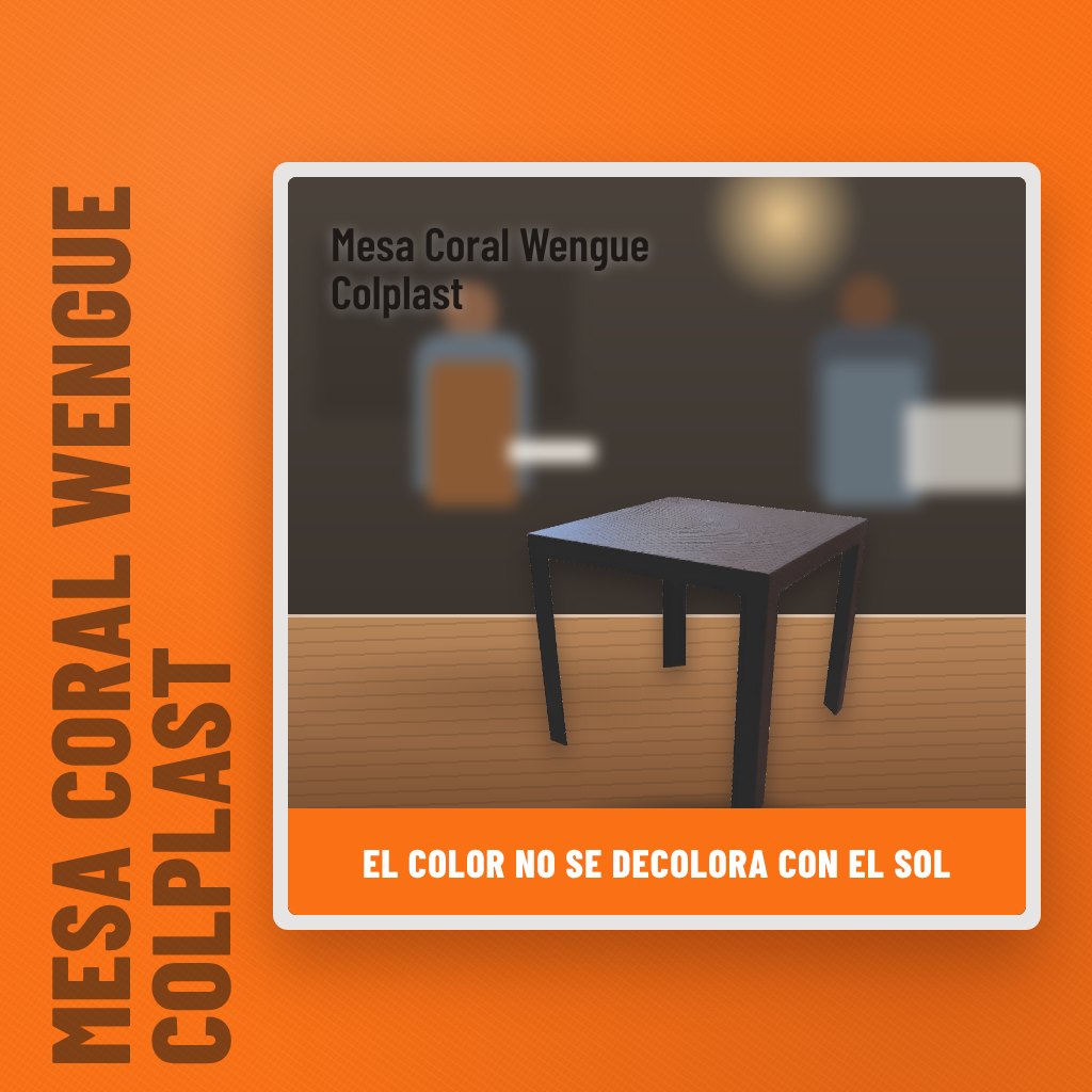 Mesa Coral Wengue Colplast en un taller con un profesional al fondo