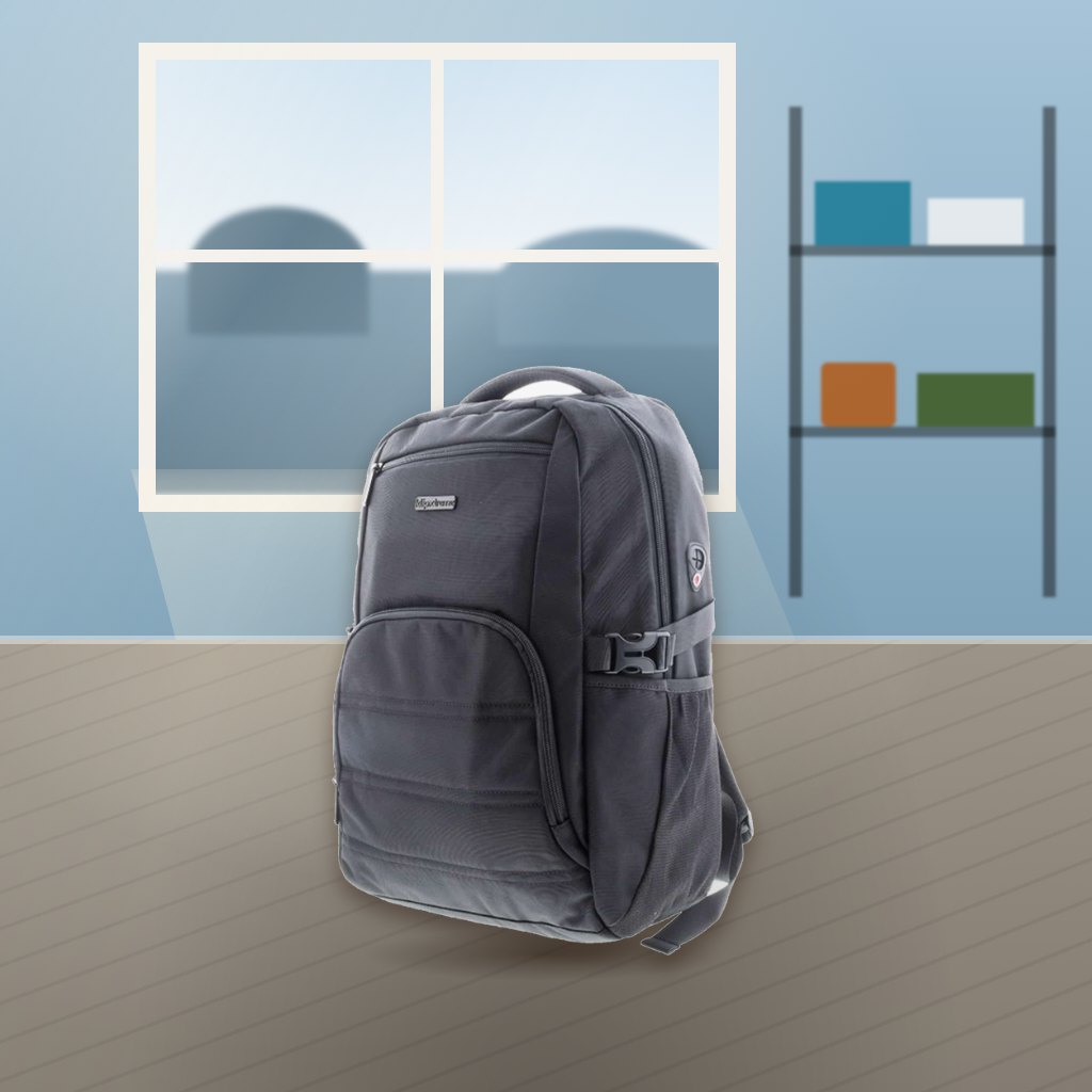 Morral de Viaje Klip Xtreme KNB-582 en un espacio al aire libre junto a un ventanal con luz natural