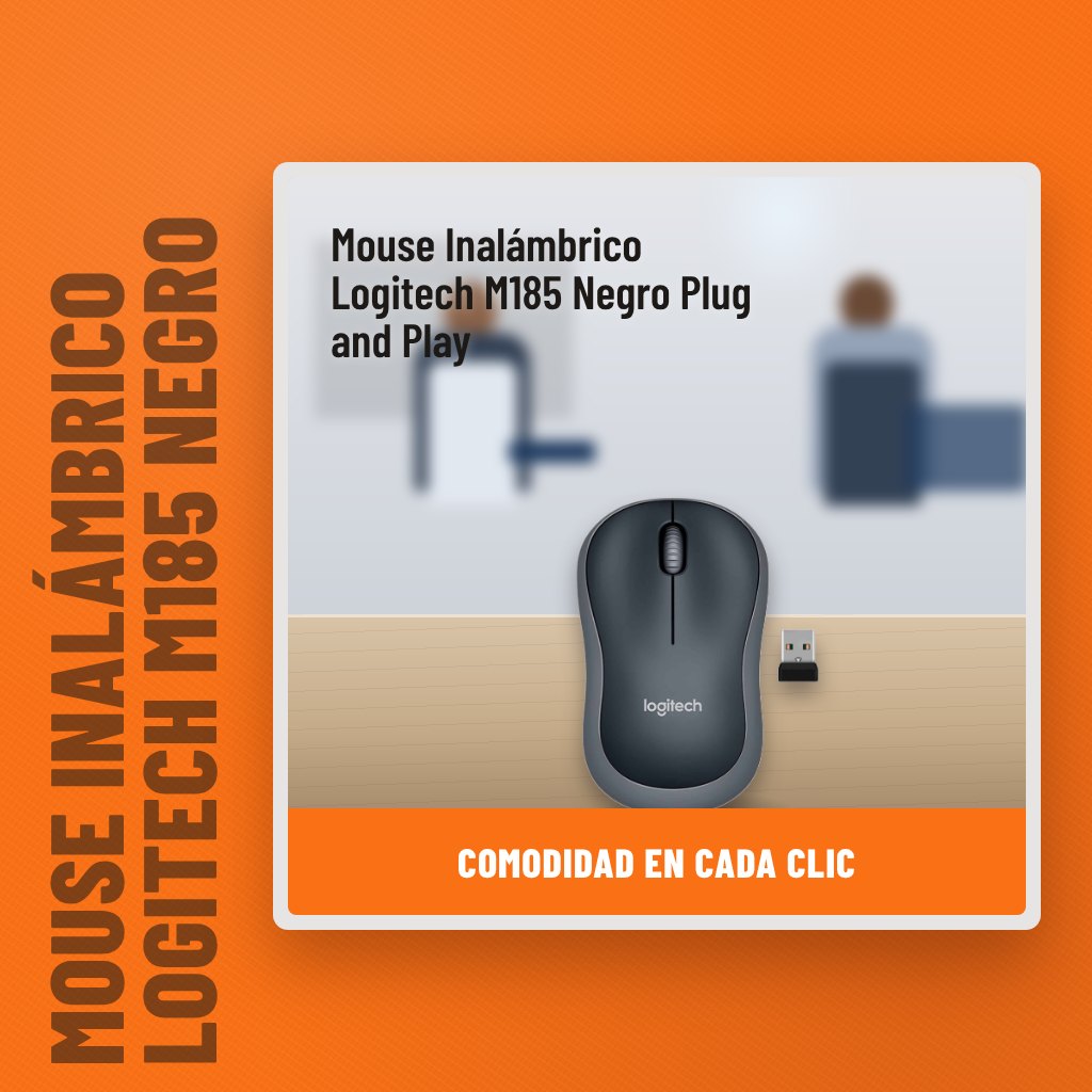 Mouse Inalámbrico Logitech M185 Negro Plug and Play en una oficina con un profesional al fondo