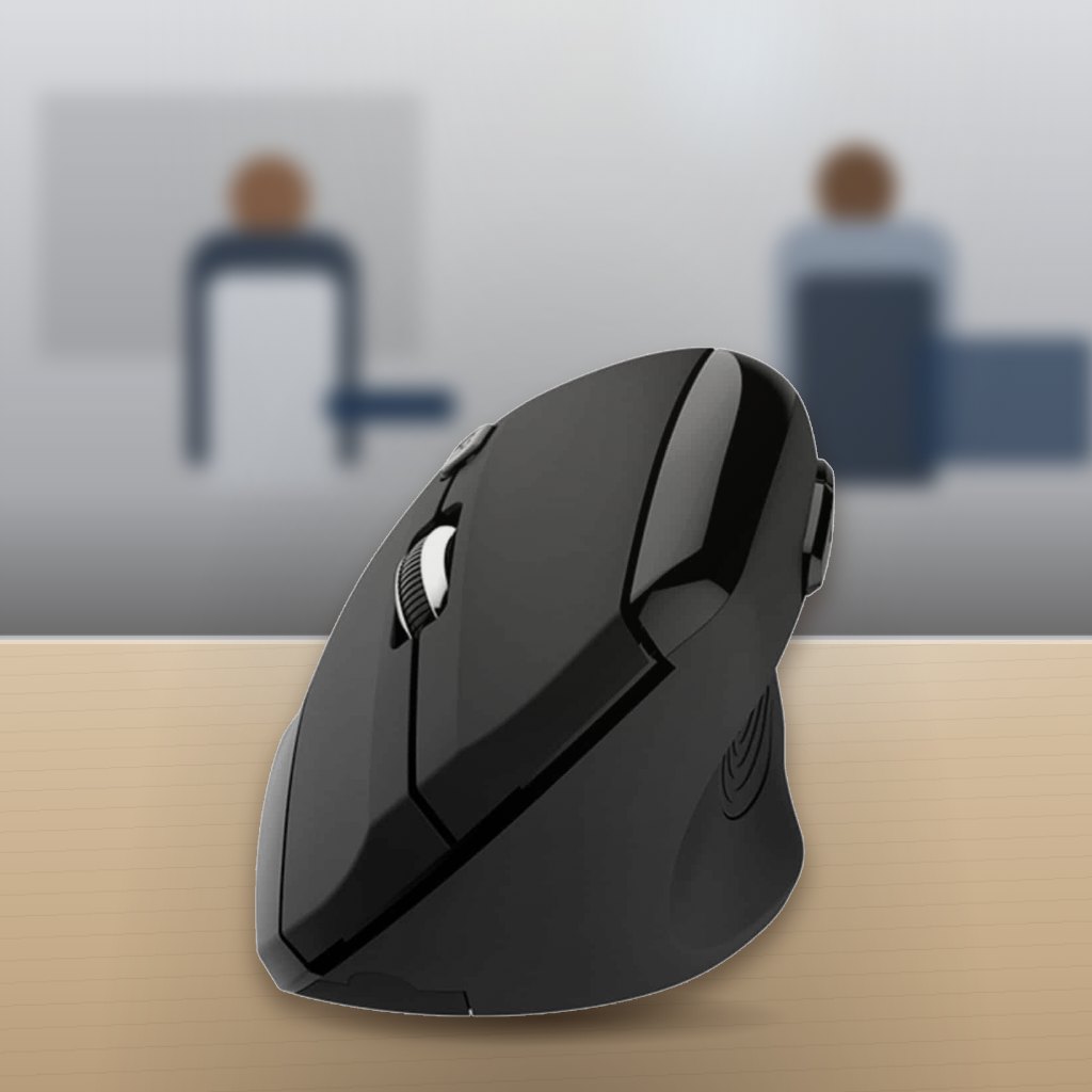 Mouse Vertical Ergonómico Klip Xtreme KMW-390 Inalámbrico en una oficina