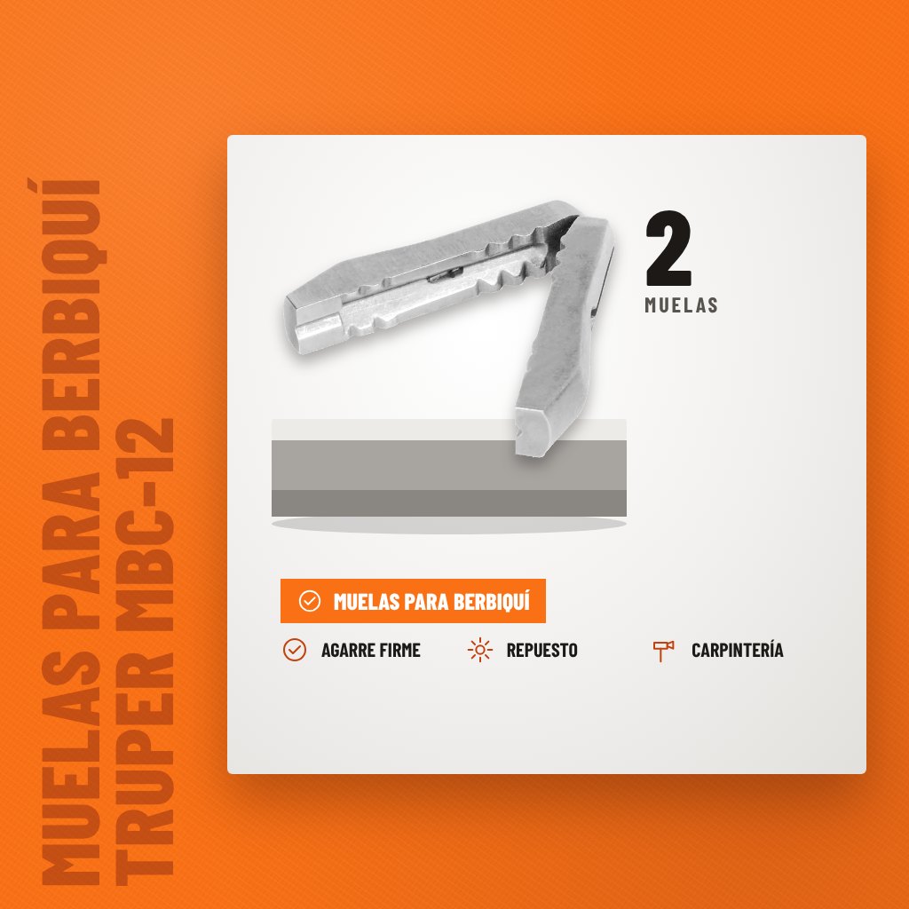 Muelas para berbiquí Truper MBC-12 dentadas para BC-12M sobre soporte con sus beneficios principales