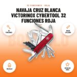 Navaja Cruz Blanca Victorinox CyberTool 32 Funciones Roja: imagen promocional con 32 funciones, hojas afiladas, bolsillo, hecha en suiza