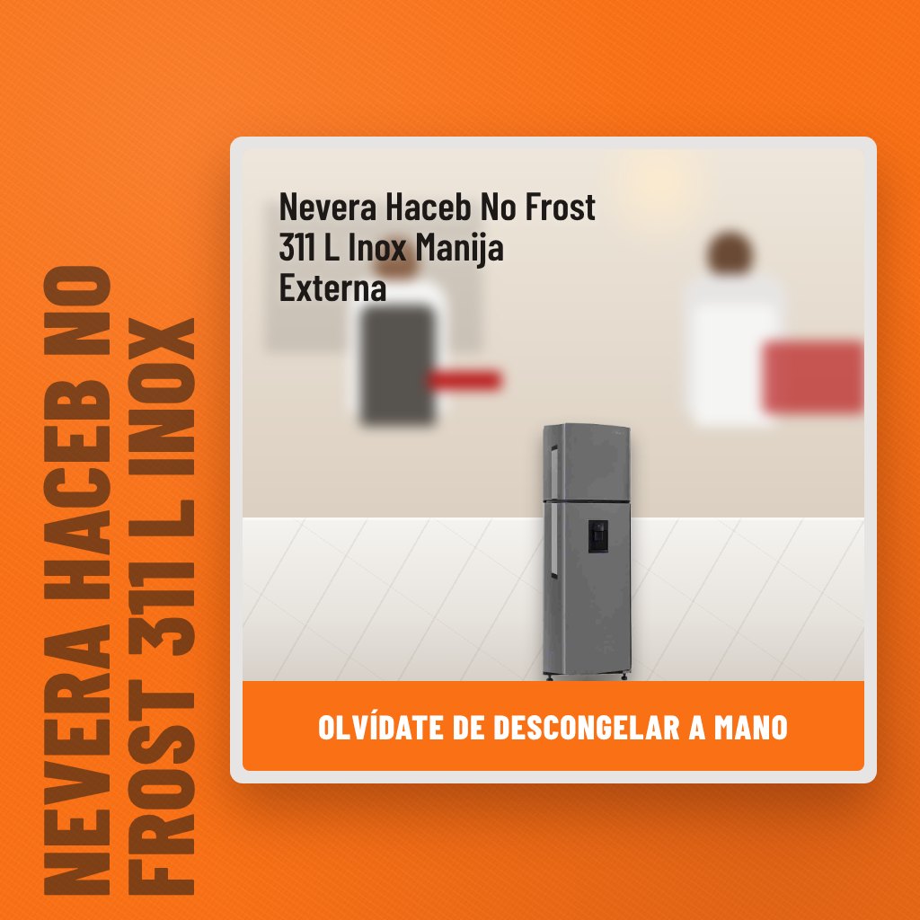 Nevera Haceb No Frost 311 L Inox Manija Externa en una cocina con un profesional al fondo