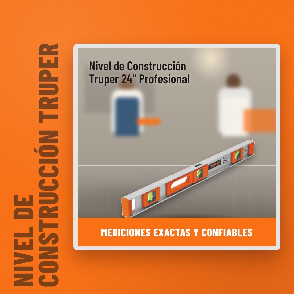 Nivel de Construcción Truper 24" Profesional en una obra con un profesional al fondo