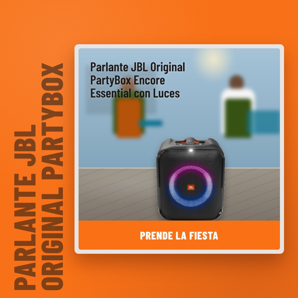Parlante JBL Original PartyBox Encore Essential con Luces en un espacio al aire libre con un profesional al fondo